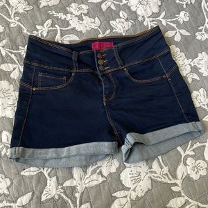 Dark wash high waisted jean shorts